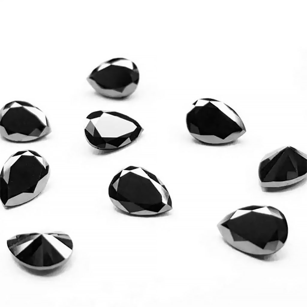2 MM Pear shaped black diamonds