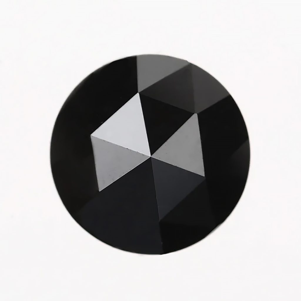 1 CT Round rose cut black diamond