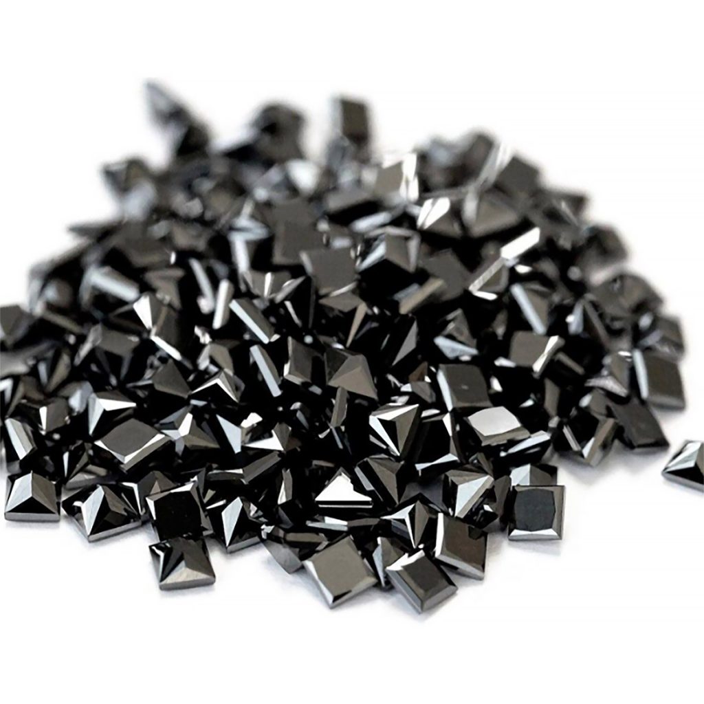 2 MM princess cut black diamonds