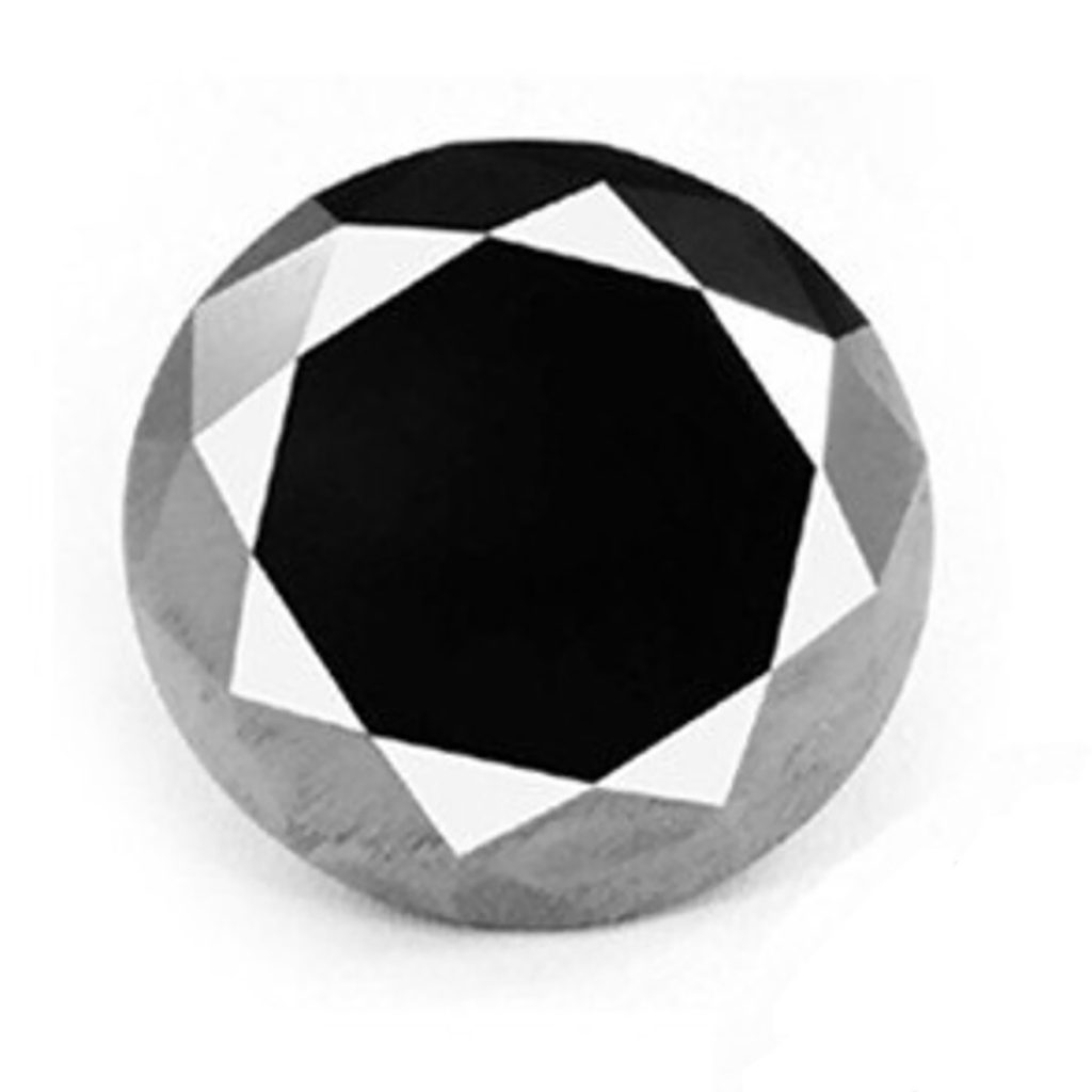 2 CT Natural Round Brilliant cut Black Diamond | 7.5 mm