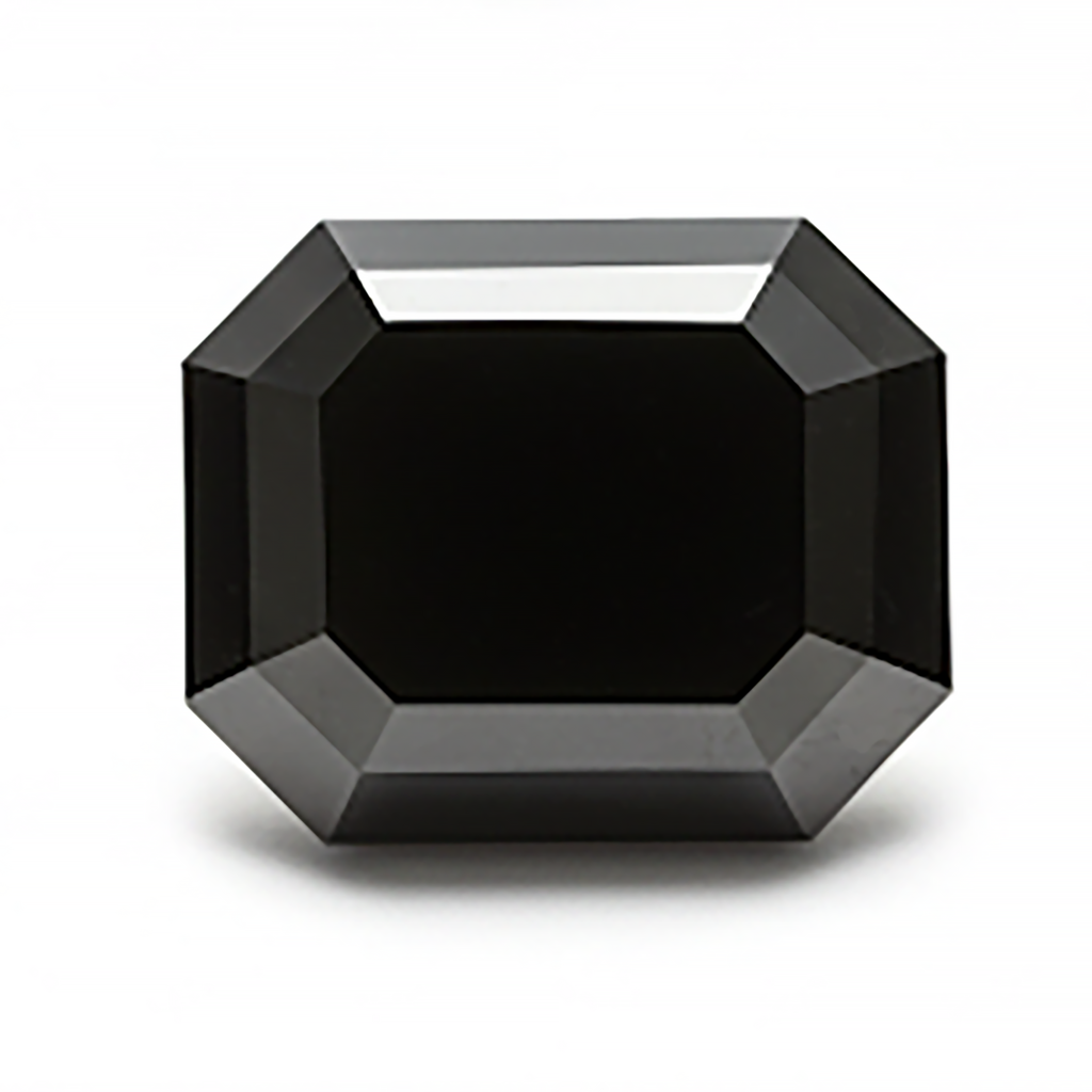 4.38 CT Emerald cut black diamond 9 mm natural loose black color emerald shape diamond for pendant