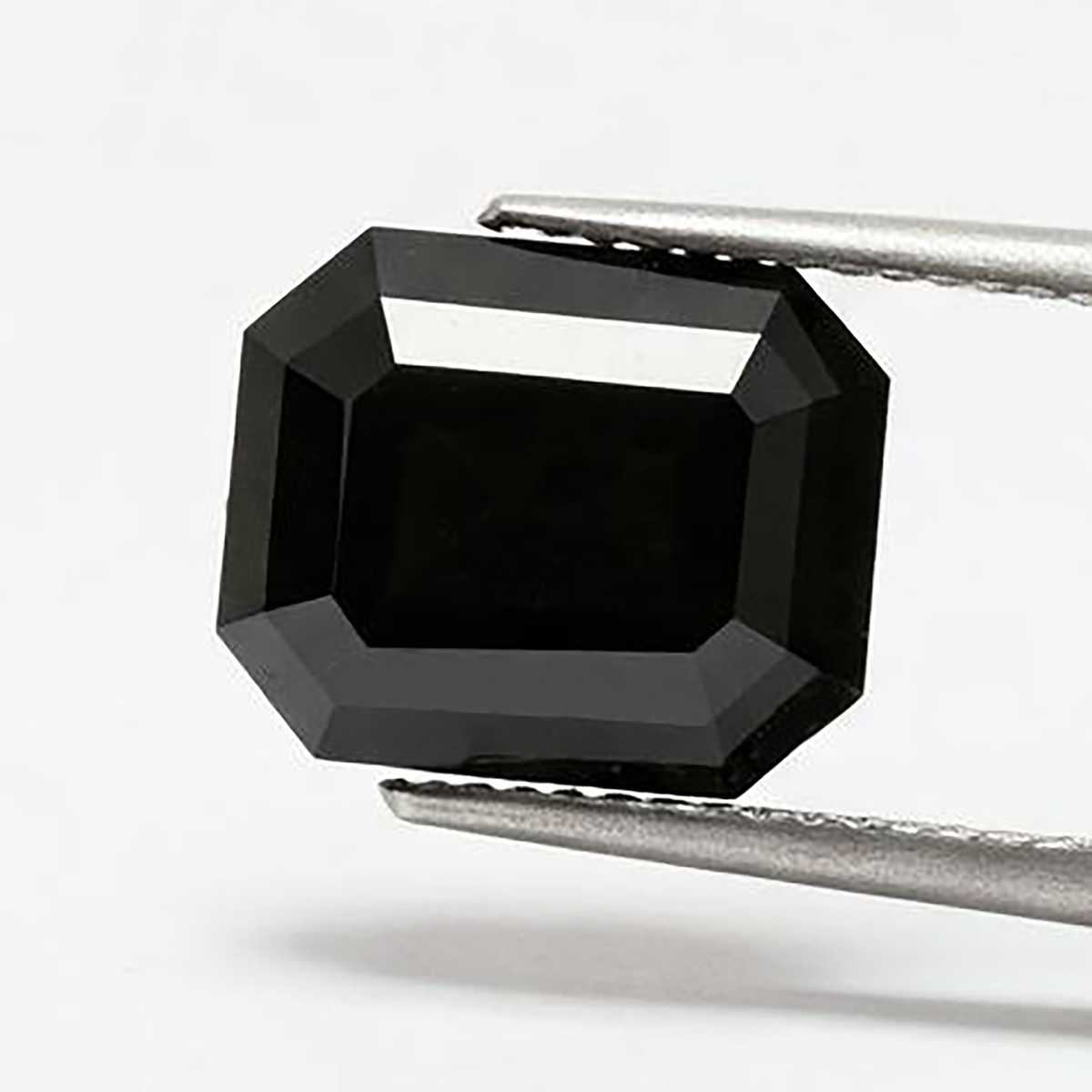 1.10 CT Natural Emerald shape black diamond 6 mm