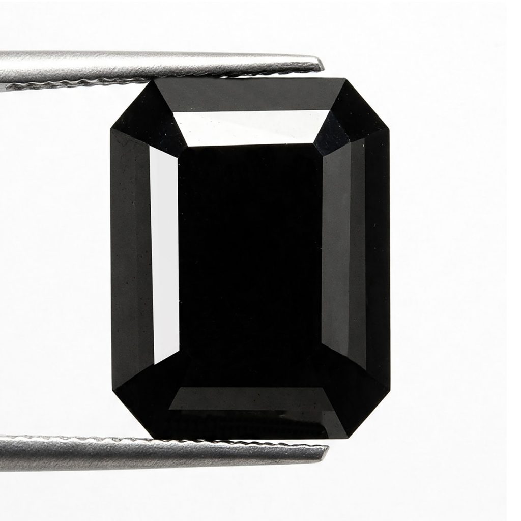 Emerald shape black diamond