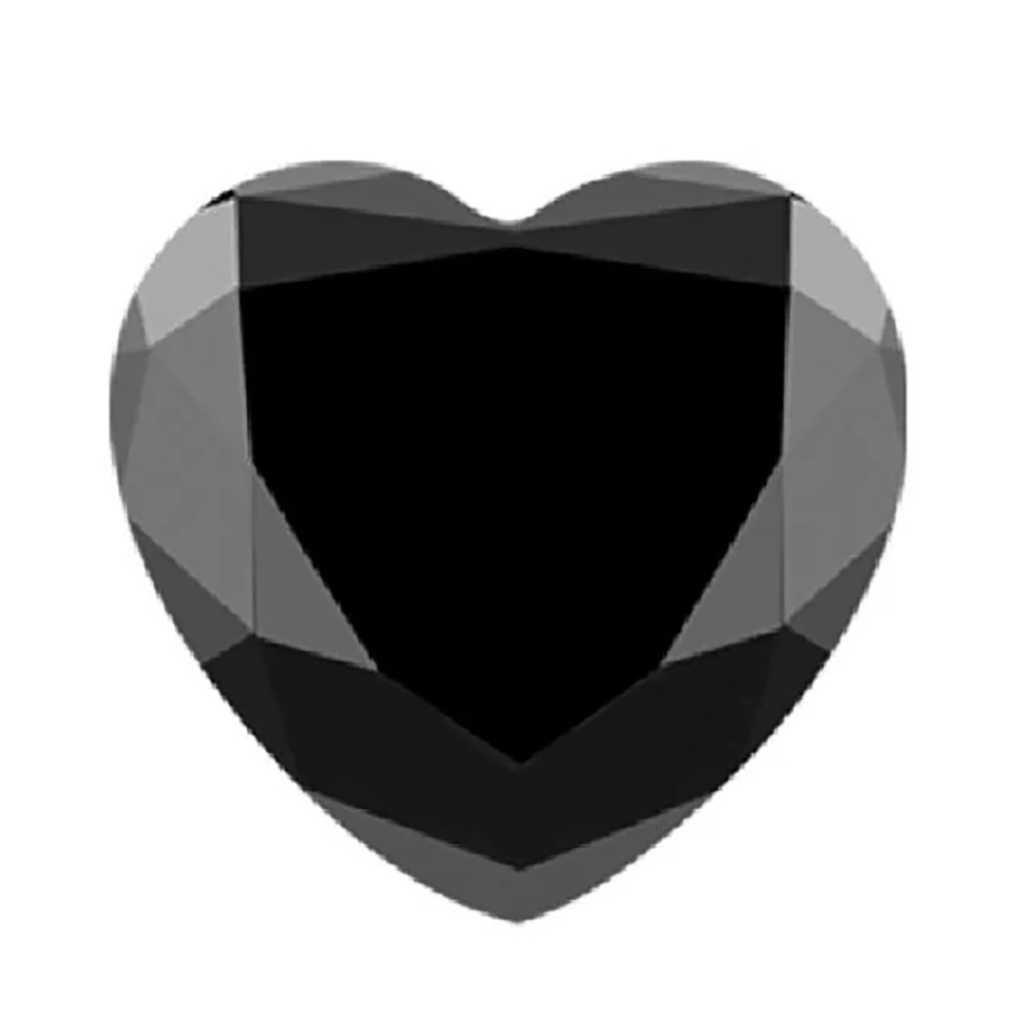3.14 CT Natural heart shaped black diamond, 10 mm Heart shaped Brilliant Cut Diamond For Beautiful Engagement Ring