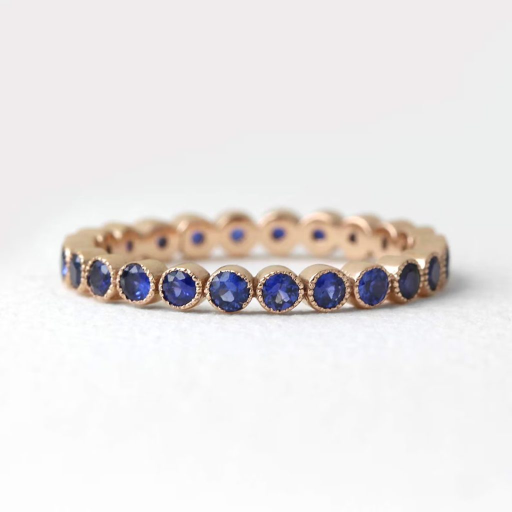 Natural Blue sapphire Eternity ring