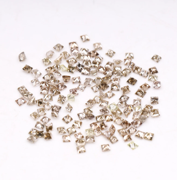 1.10 MM Princess cut Natural light brown diamonds , loose brown color princess cut melee diamonds