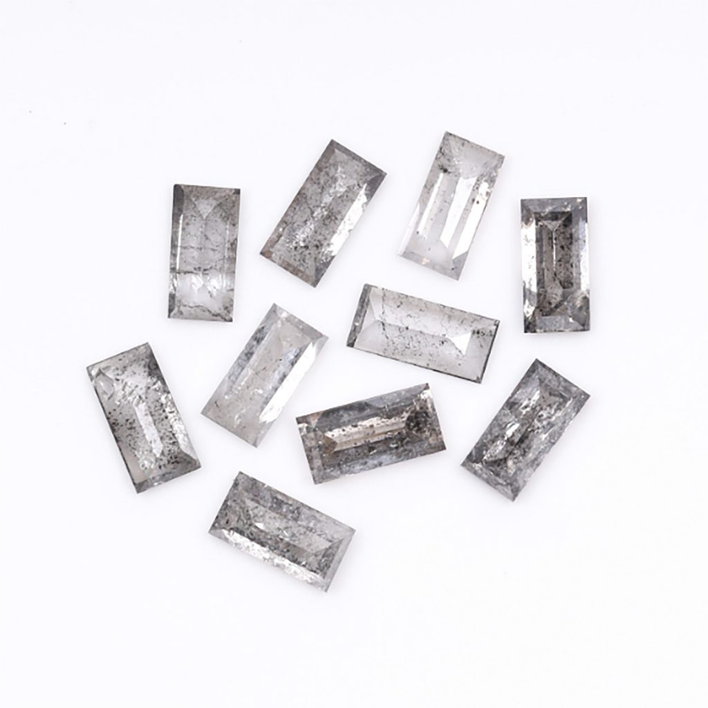 Baguette Cut Salt And Pepper Diamonds