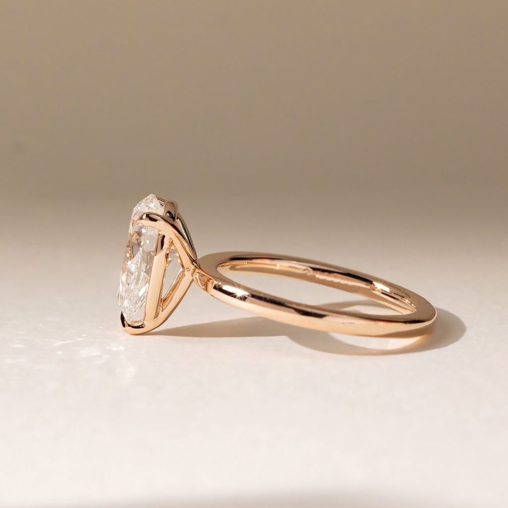 14k Gold Pear Lab Grown Diamond Solitaire Ring , solitaire Engagement ring
