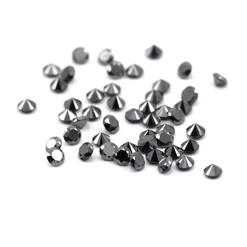 2.5 mm Round shape black diamonds