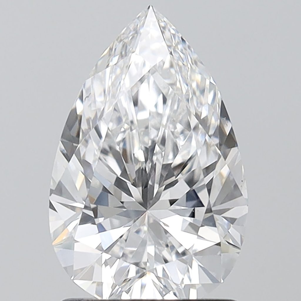 Pear shape lab grown diamond