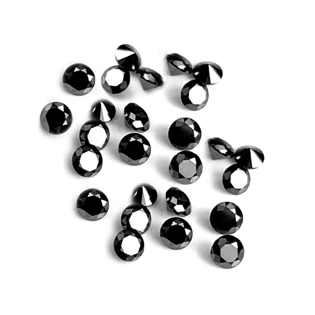 Round brilliant cut black diamonds