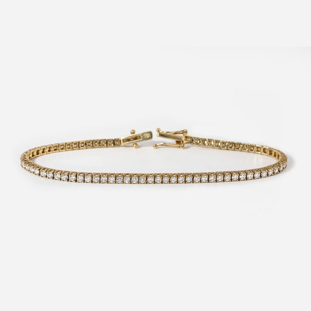 14k Gold 3 CT Natural Diamonds Tennis Bracelet