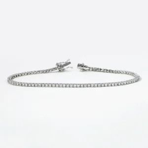 14k Solid Gold 2 CT Round Natural Diamond Tennis Bracelet