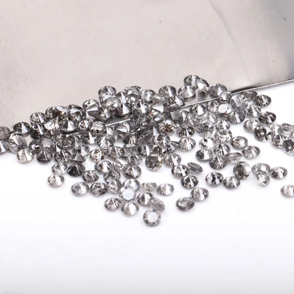 1.20 MM Round brilliant cut salt and pepper diamonds