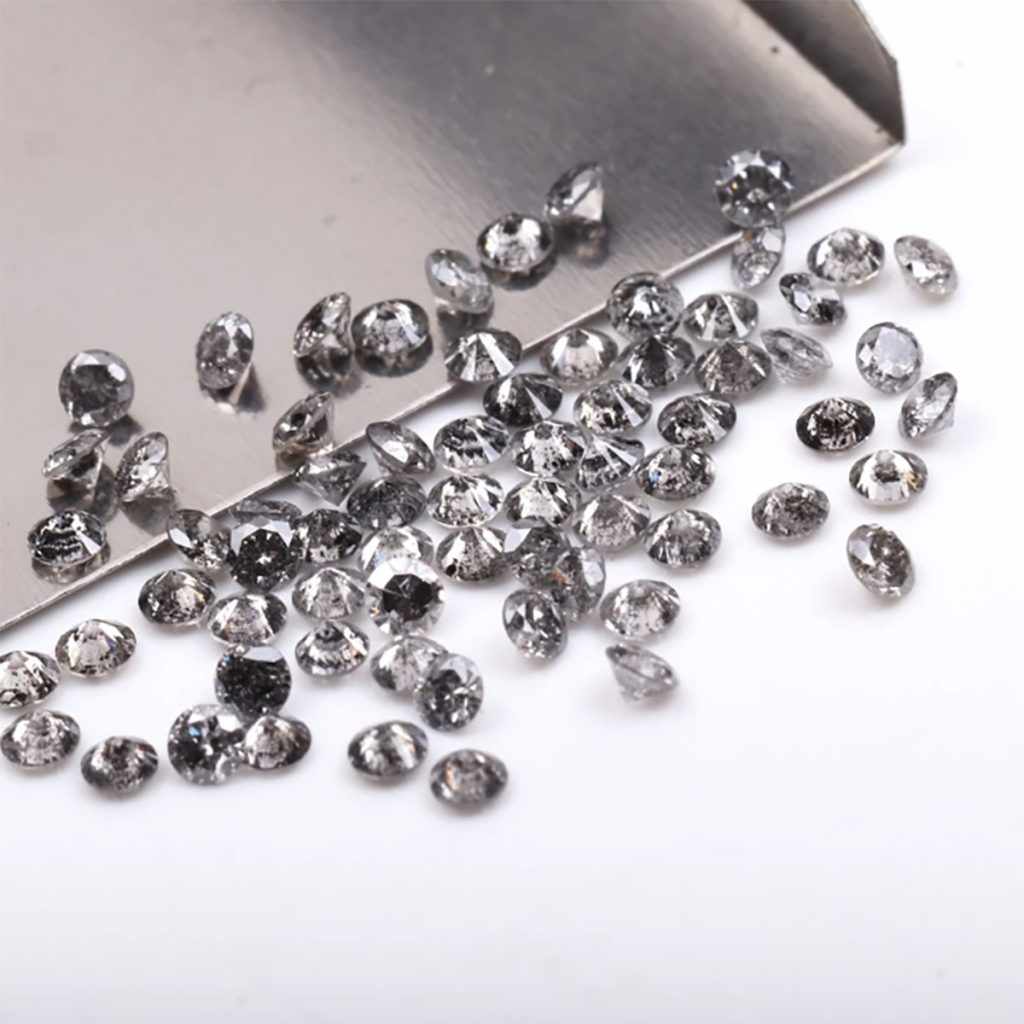 1.5 MM round Brilliant cut salt and pepper diamonds
