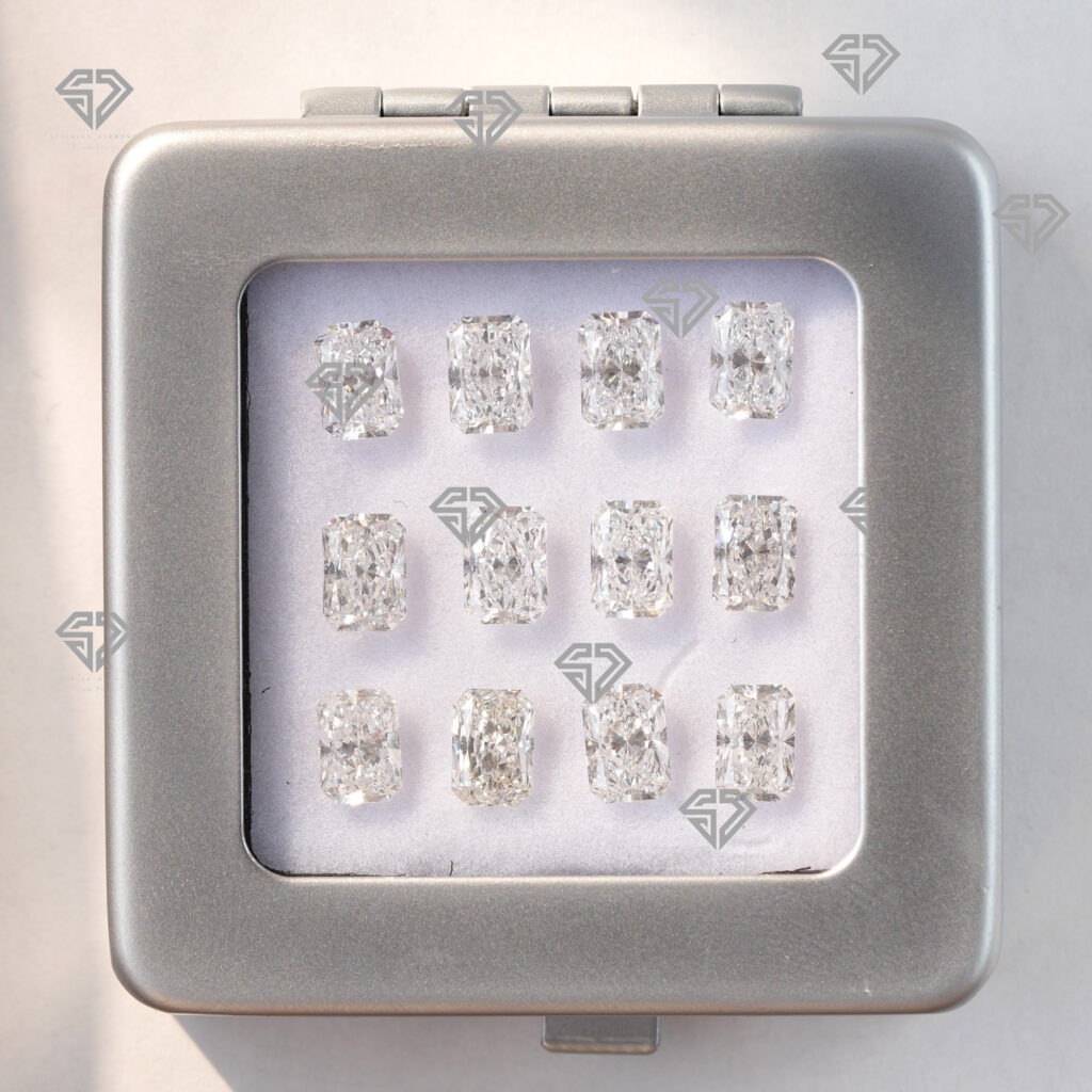 Radiant shape lab grown diamonds