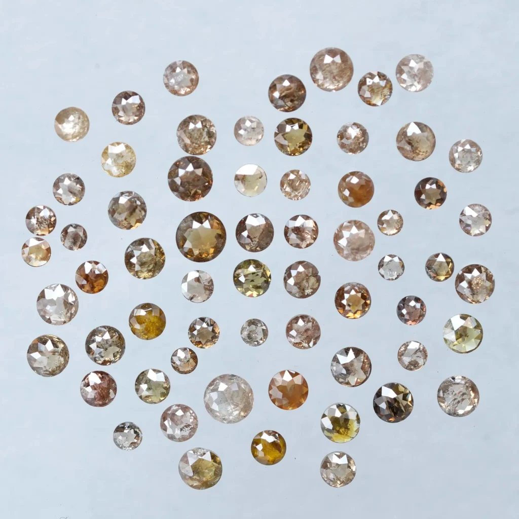 champagne rose cut diamonds 2mm to 4mm loose natural diamonds
