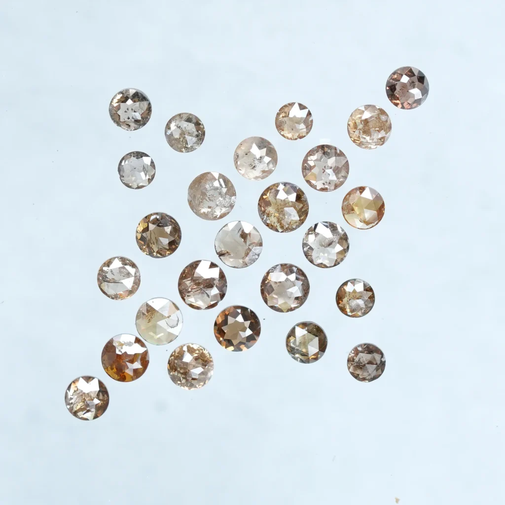Mix color Round rose cut diamonds