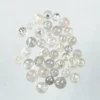 Misty white color round rose cut salt and pepper diamonds