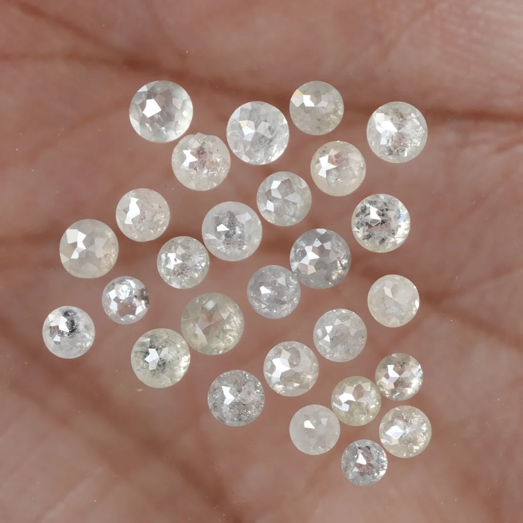 2 MM TO 3 MM Misty White color Round salt and pepper Diamonds