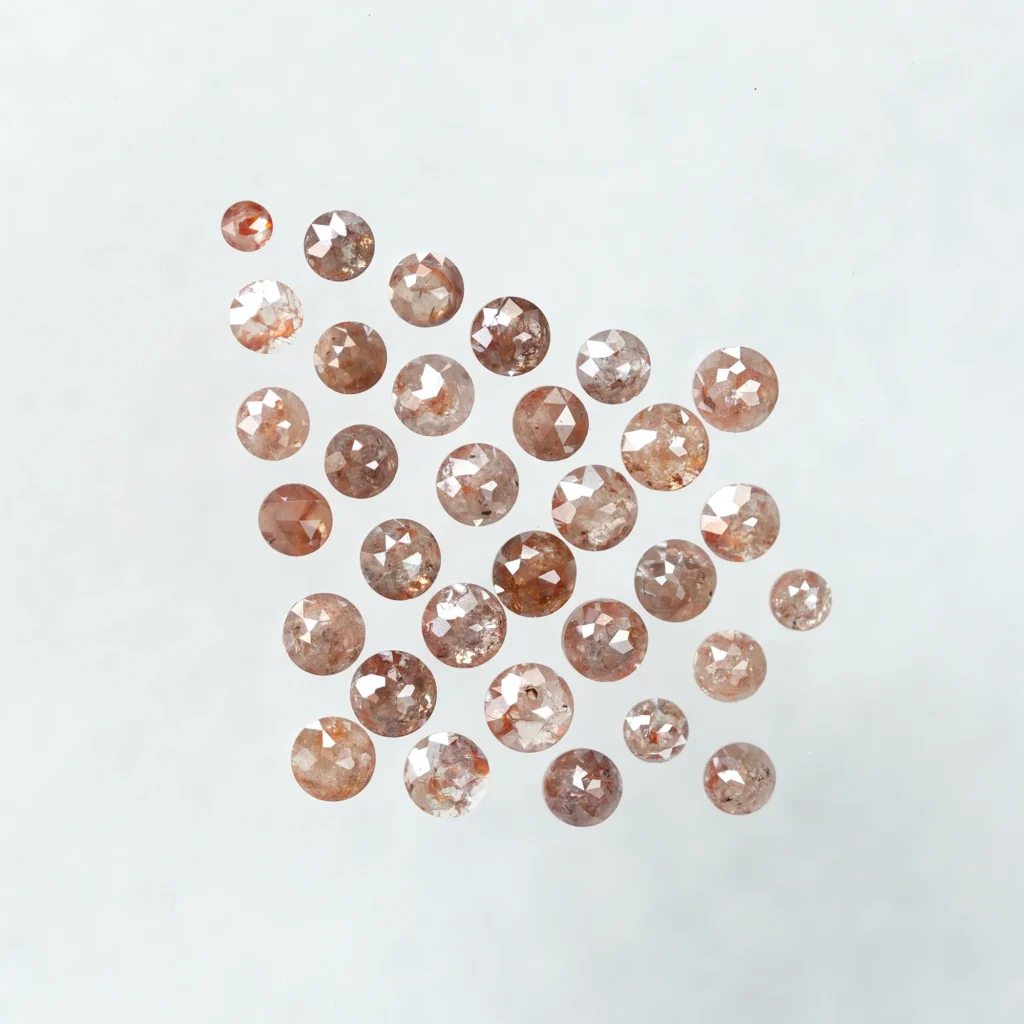 1.50 MM TO 2.50 MM Round Reddish Brown Rustic Diamonds