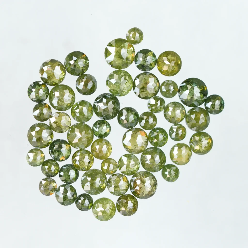 1.50 MM TO 3.00 MM Natural Green color Round rose cut Rustic Diamonds