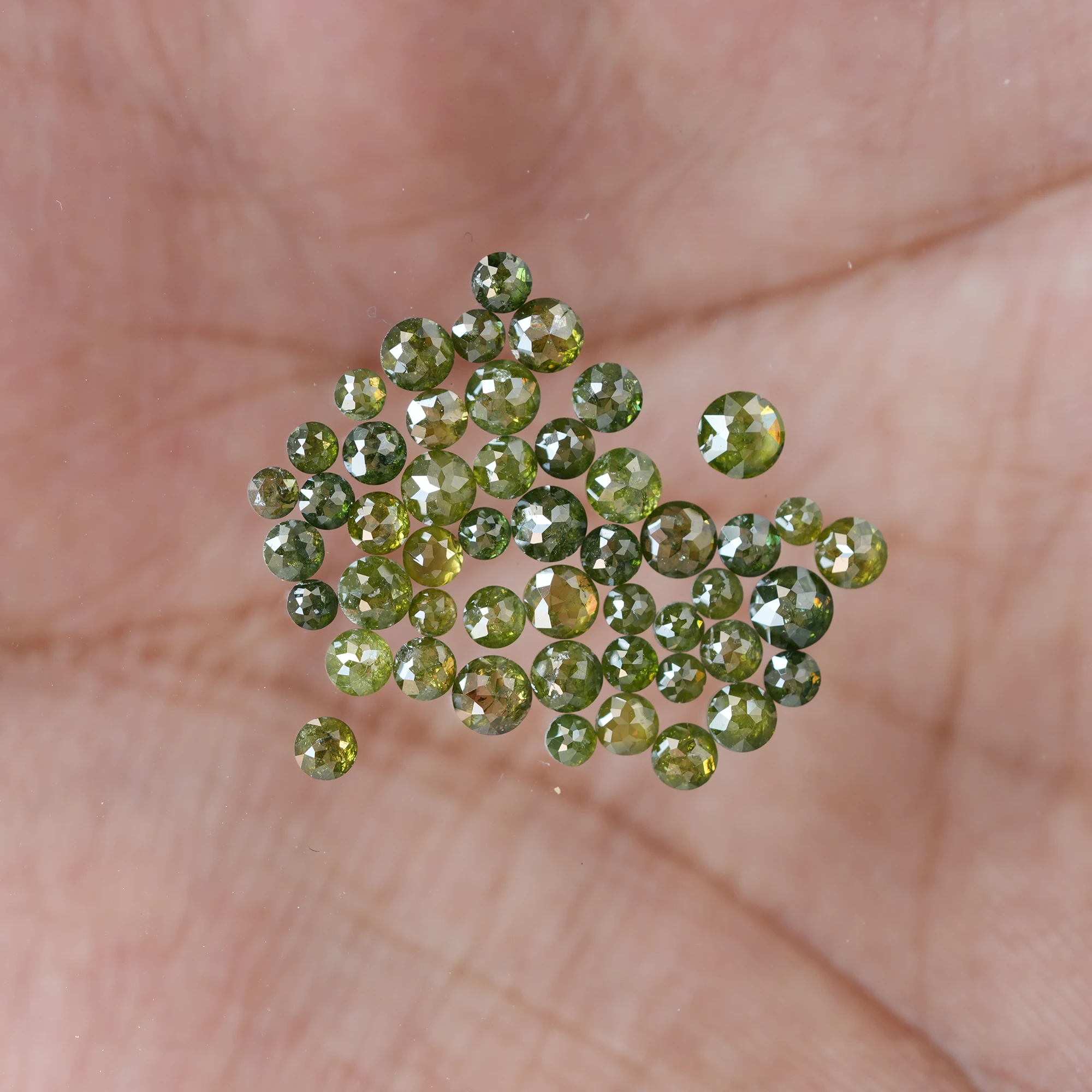 1.50 MM TO 3.00 MM Green color Natural loose Diamonds | Round Rose cut Green color Rustic Diamonds - Image 2