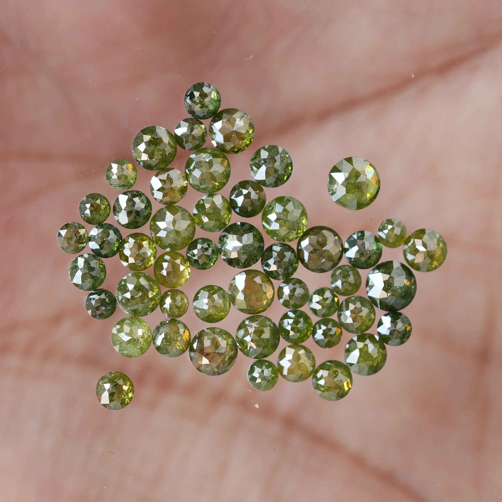 1.50 MM TO 3.00 MM Green color Natural loose Diamonds | Round Rose cut Green color Rustic Diamonds - Image 9