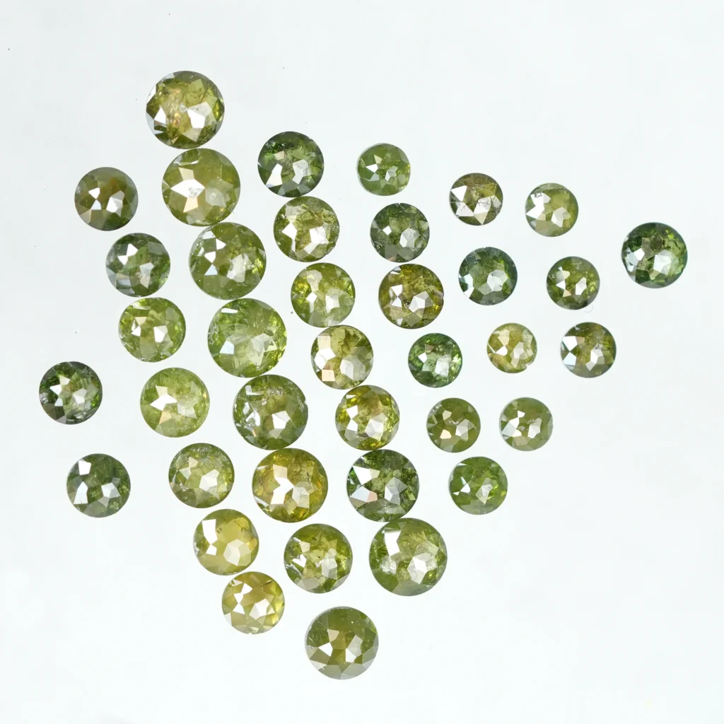 2.50 MM TO 3.50 MM Natural loose Round rose cut green Diamonds