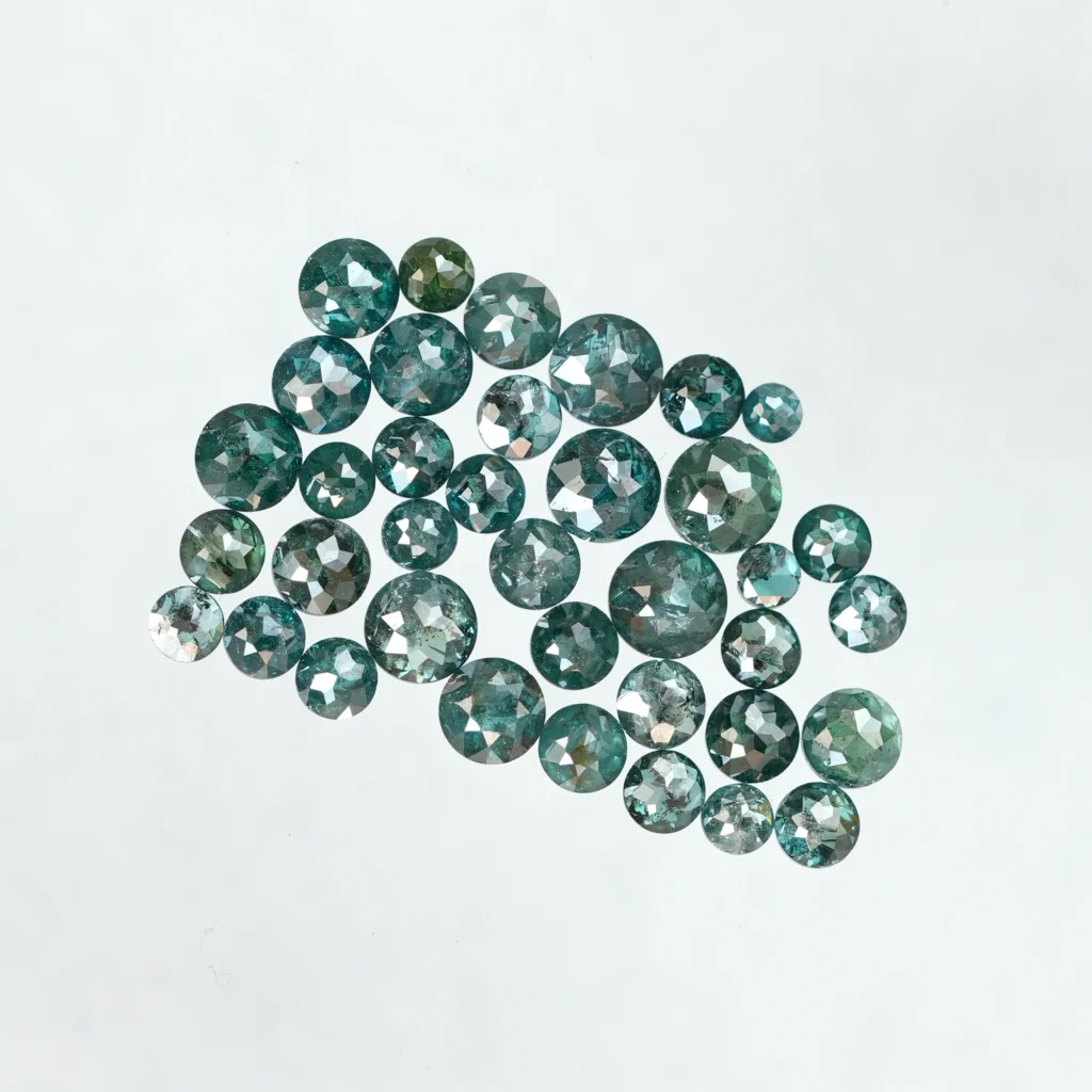 1.80 MM TO 3.30 MM Round rose cut blue color Rustic Diamonds