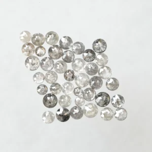 2 MM Round Rose cut Salt and Pepper Diamonds