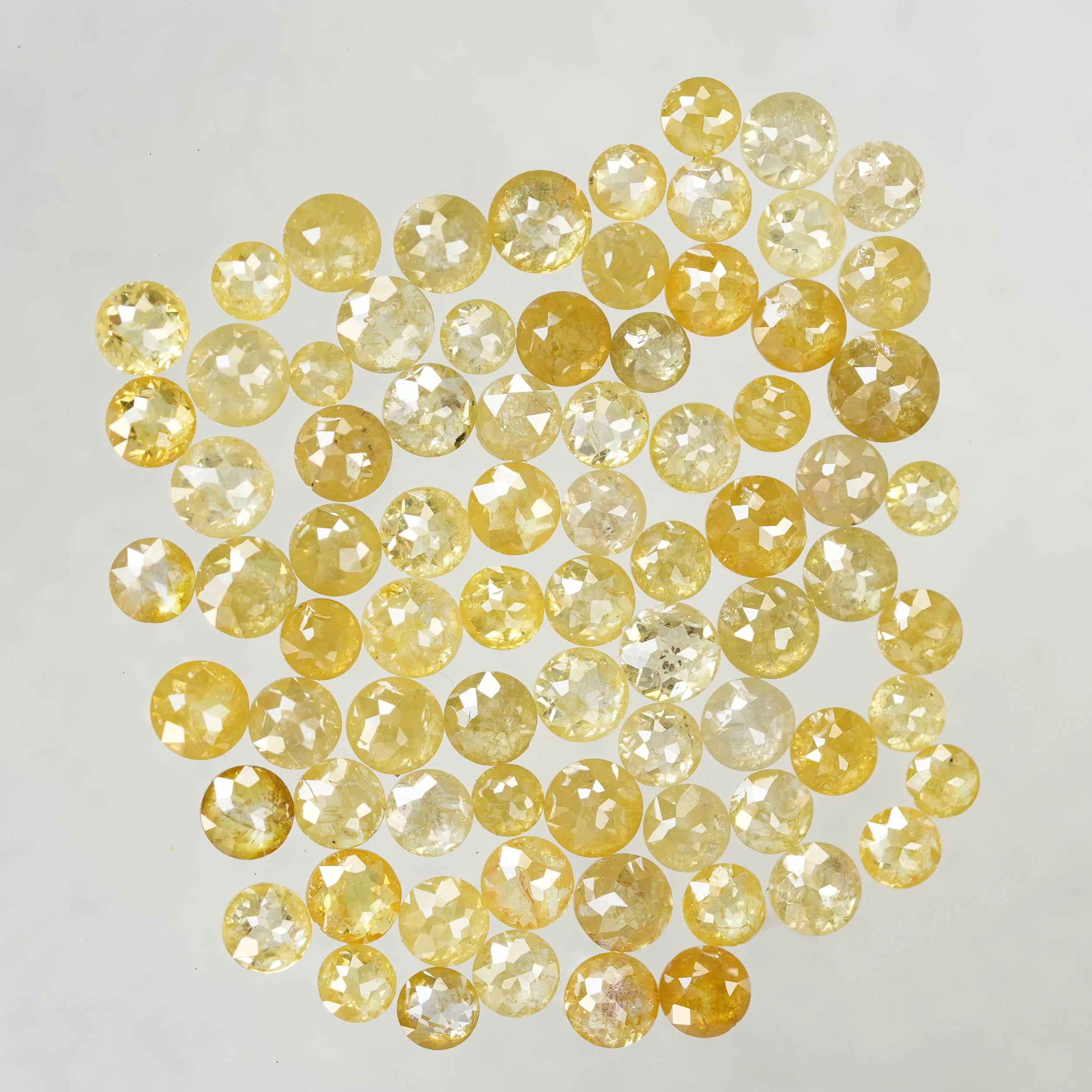 1.50 MM TO 3.00 MM Natural loose Yellowish color 6.20 Carat Round Rose Cut Rustic Diamonds