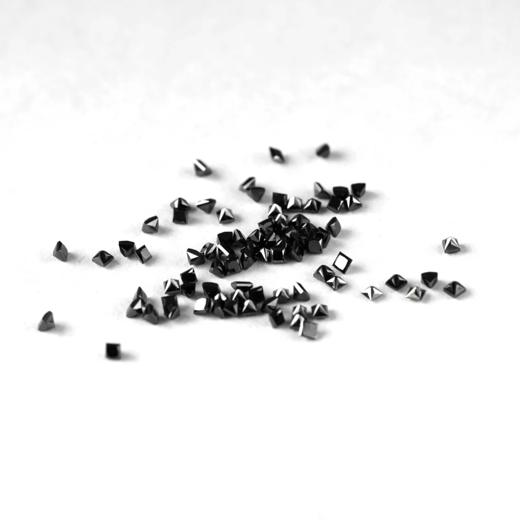 Natural AAA quality 1.50 mm princess cut black loose diamonds, ideal for black diamond engagement rings, wedding bands, earrings, pendants and custom fine jewelry
